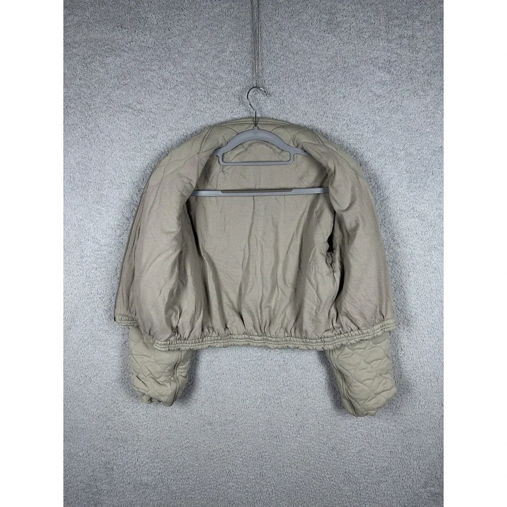 Lululemon Quilted Bomber Jacket Womens 0 Crop Full Zip Front W3HFMS Riverstone